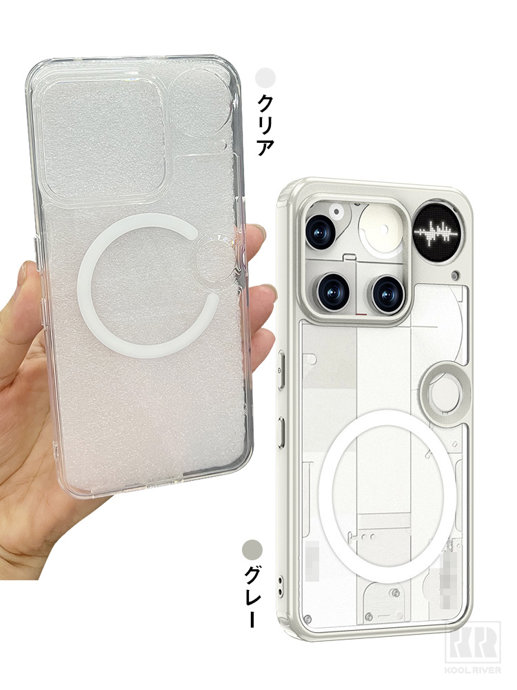 Nothing Phone 3 ケース カバー マット 透明 TPU +プラスチック