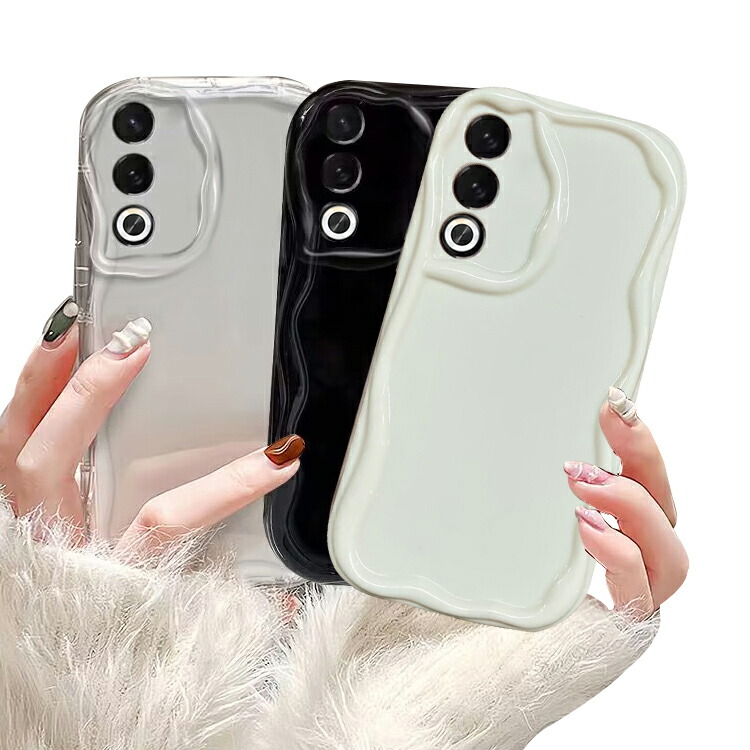 OPPO A3 5G ケース ウェーブ 波型 なみなみ カバー クリア 透明 TPU