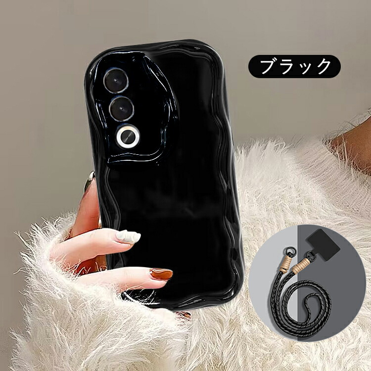 OPPO A3 5G ケース ウェーブ 波型 なみなみ カバー スマホショルダー