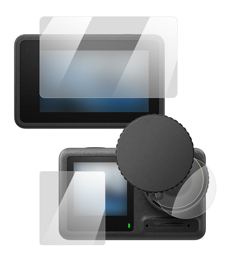 DJI Osmo Action 4 ガラスフィルム 強化ガラス レンズ保護フィルム+液晶保護フィルム + サブディスプレイ液晶保護フィルム+レンズカバー付き オスモ｜it-donya｜02
