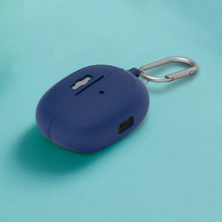 早い者勝ち❣️イヤホンケース　シリコン　シンプル　グレー　カラビナ付き Shokz OpenDots ONE ケース シリコン シンプル カラビナ付き