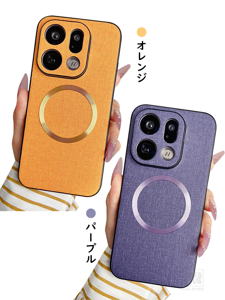 OPPO Find X9 ケース 耐衝撃 カバー キャンバス調 PUレザー Qi充電
