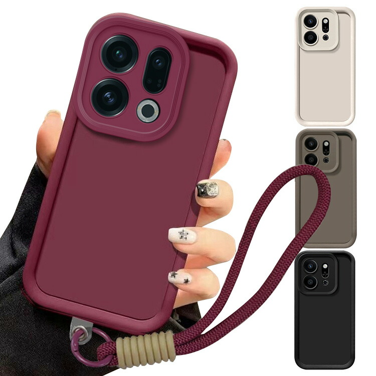 OPPO Find X9 �P�[�X �ϏՌ� �J�o�[ TPU �\�t�g�P�[�X �X�g���b�v�t�� ���� ������ ������� �I�b�| �t�@�C���h X9 ������� ��������