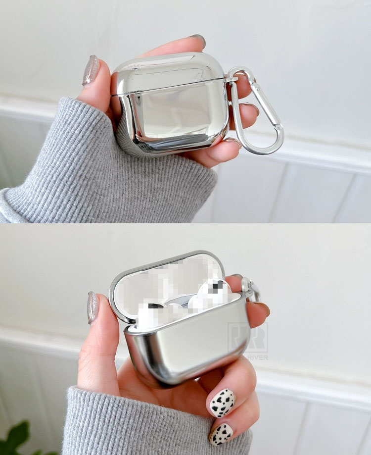 AirPods Pro 3 ケース 第3世代 カバー メッキ TPU シンプル カラビナ