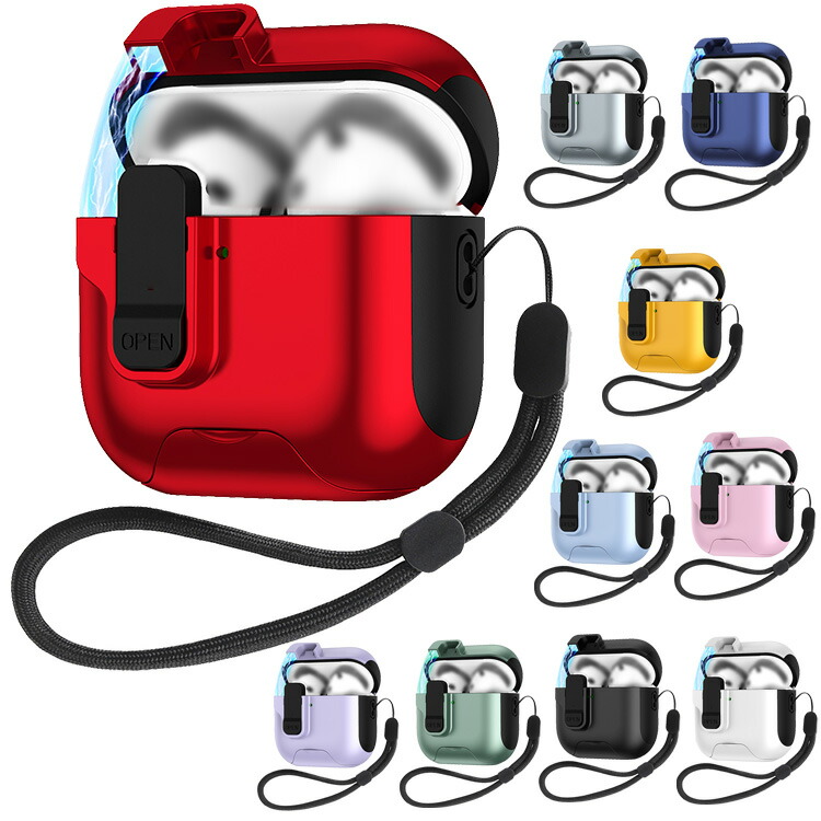 AirPods Pro 3 �ϏՌ� �P�[�X ��3���� �J�o�[ �X�g���b�v�t�� 2�d�\�� TPU +�v���X�`�b�N �n�[�h�P�[�X �V���v�� �ی�J�o�[ �������� Apple �A�C�z��