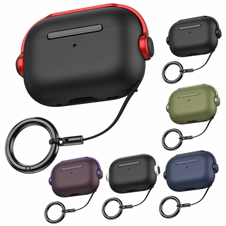 AirPods Pro 3 �ϏՌ� �P�[�X ��3���� �J�o�[ �X�g���b�v�t�� TPU +�v���X�`�b�N �n�[�h�P�[�X �V���v�� �ی�J�o�[ �������� ������� Apple �A�C�z��