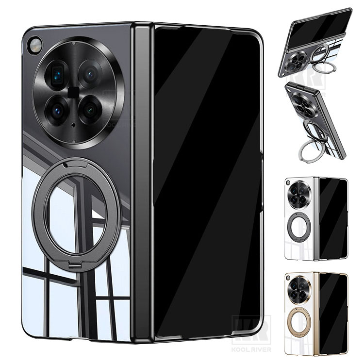 OPPO Find N6�Ή� �P�[�X �N���A �J�o�[ ���b�L �܂肽���݌^ ���� �����K���X�t�B�����t�� �����K���X+�v���X�`�b�N �O�ʋ����K���X �X�^���h�@�\