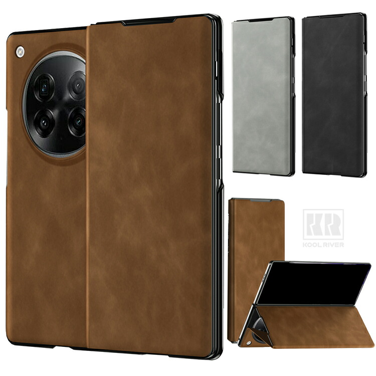Insta OPPO Find N6�Ή� �P�[�X �J�o�[ �܂肽���݌^ �蒠�^PU���U�[�P�[�X PU���U�[ + �v���X�`�b�N �X�^���h�@�\ �V���v�� �I�b�| �t�@�C���h N6