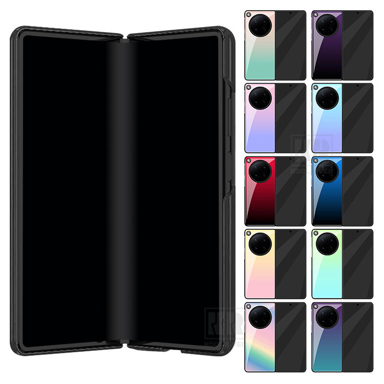 Insta OPPO Find N6�Ή� �P�[�X �J�o�[ �܂肽���݌^ �V���v�� �v���X�`�b�N �O���f�[�V���� �w�ʋ����K���X �����K���X�t�B�����t�� �O�ʋ����K���X