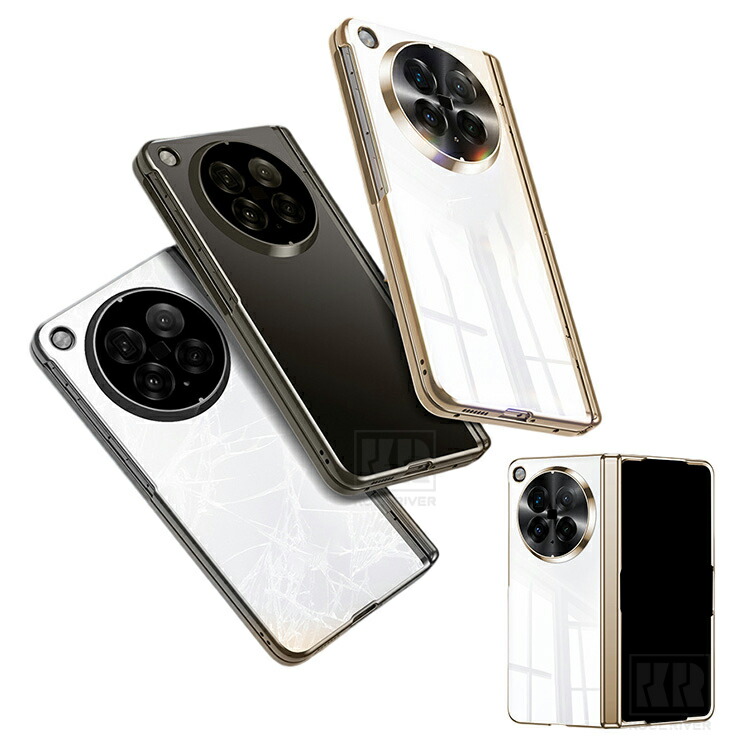 Insta OPPO Find N6�Ή� �P�[�X �N���A �J�o�[ ���b�L �܂肽���݌^ ���� �����K���X�t�B�����t�� �����K���X+�v���X�`�b�N �O�ʋ����K���X �V���v��