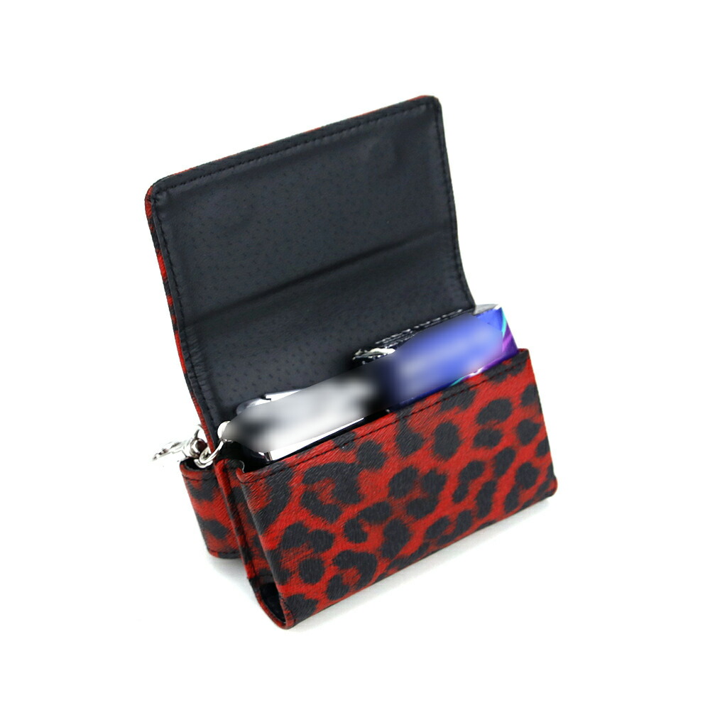 Ploom Aura ケース カバー PUレザー カラビナ付き ヒョウ柄 タバコ収納