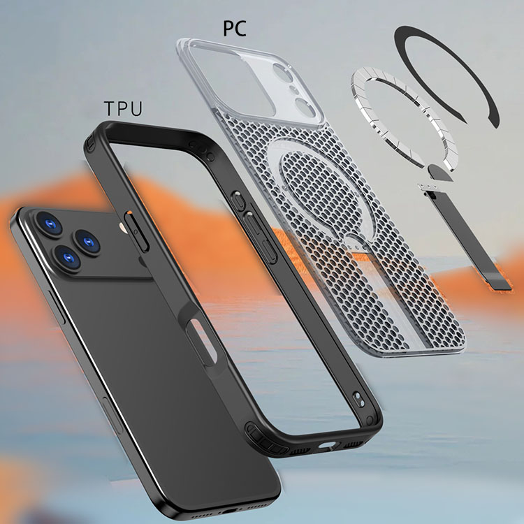 POCO F8 Pro ケース Ultra メッシュ 放熱性抜群 TPU+プラスチック Qi