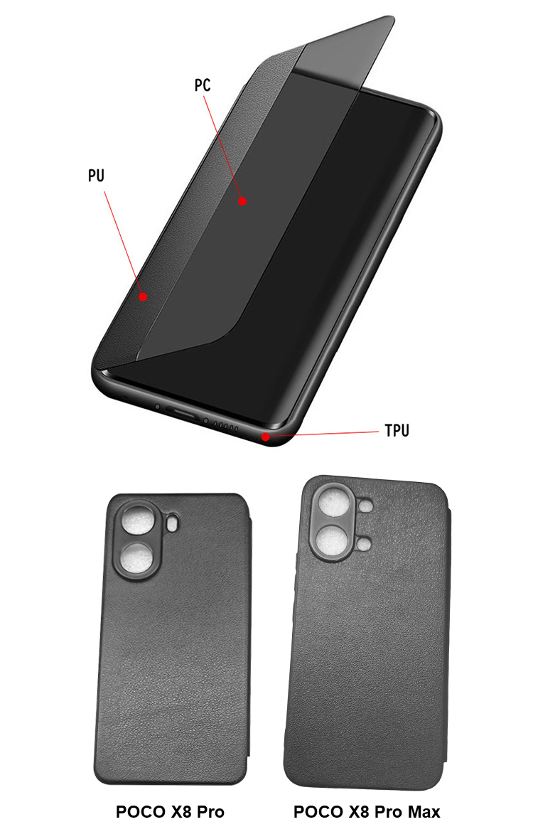 POCO X8 Pro ケース Max 手帳型 カバー 二つ折り PUレザー 手帳型PU