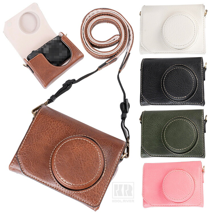 Insta PowerShot V1�Ή� �P�[�X �J�o�[ �V�����_�[�X�g���b�v�t�� PU���U�[ ���f�B�[�X ���|�� �J�����o�b�O �J�����P�[�X �������� �\�t�g�P�[�X