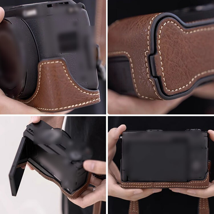 PowerShot V1 ケース PUレザーハーフケース ハーフカバー 保護ケース