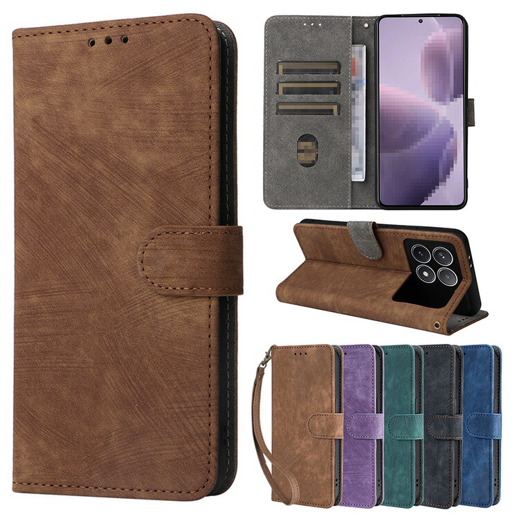 POCO X6 pro �P�[�X �蒠�^ �J�o�[ �X�g���b�v�t�� PU���U�[ �蒠�^���U�[�P�[�X �X�^���h�@�\ �J�[�h���[ ���� �V���I�~ Xiaomi POCO X6 �v��