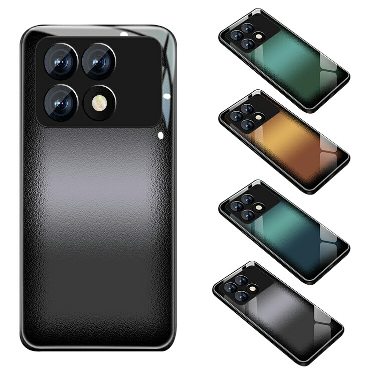 POCO X6 Pro �P�[�X �ϏՌ� �J�o�[  ���������� �w�ʋ����K���X ���ʃV���R�� �P�[�X  ���� �V���I�~ Xiaomi POCO X6 �v�� ��������