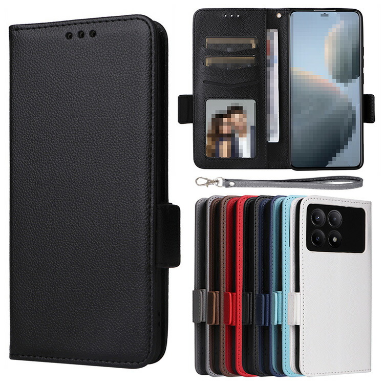 POCO X6 pro �P�[�X �蒠�^ �J�o�[ �X�g���b�v�t�� PU���U�[ �蒠�^���U�[�P�[�X �X�^���h�@�\ �J�[�h���[ ���� �V���I�~ Xiaomi POCO X6 �v��