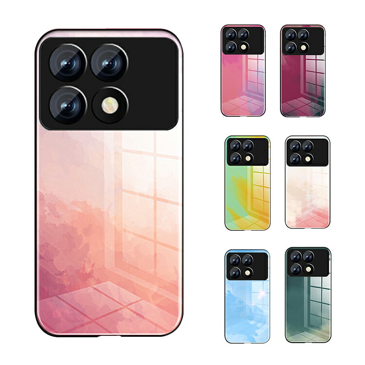 POCO X6 Pro �P�[�X �ϏՌ� �J�o�[ ���ʕ� �X�v���b�V�����ʕ� �e�N�X�`�� �O���f�[�V���� �w�ʋ����K���X ����TPU �P�[�X  ���� �V���I�~ Xiaomi POCO X6