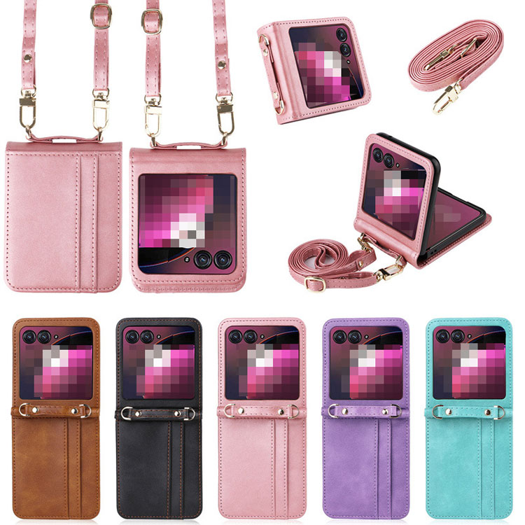 Moto Razr 40 Ultra �P�[�X �J�o�[ PU���U�[+�v���X�`�b�N �V�����_�[�X�g���b�v ���|���x���g�t�� �������߉\ �J�[�h���[ �n�[�h�J�o�[