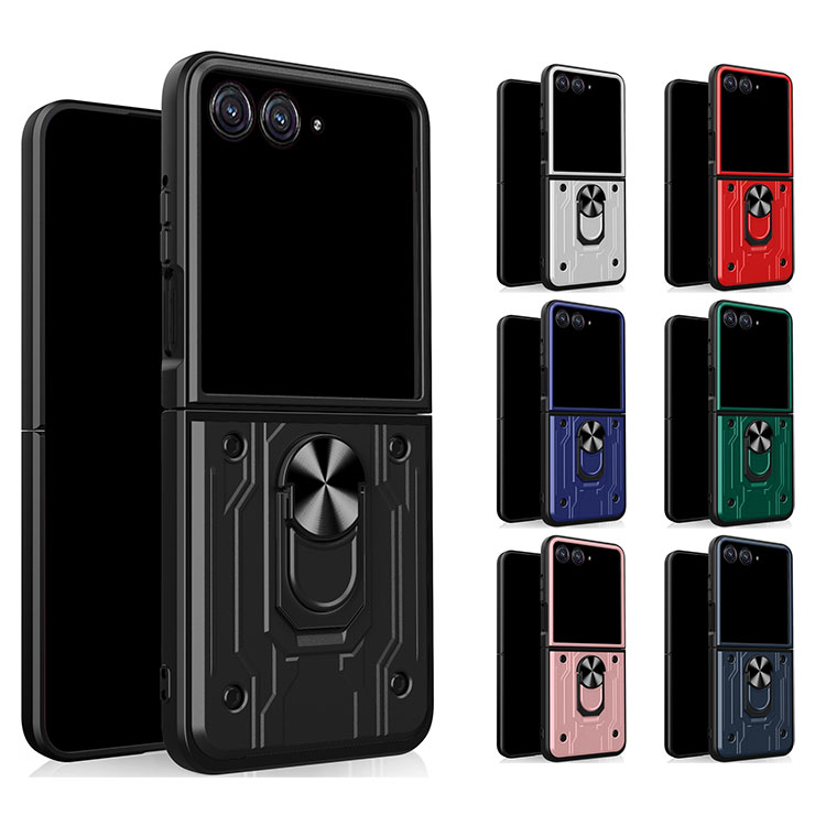 Moto Razr 50/50s/50d �P�[�X Razr 50 Ultra �ϏՌ� �J�o�[ ��̌^�����O�t�� �}�O�l�b�g���ԍڃz���_�[�Ή� 2�d�\�� �X�g���b�v�z�[���t�� Motorola ���g���[��