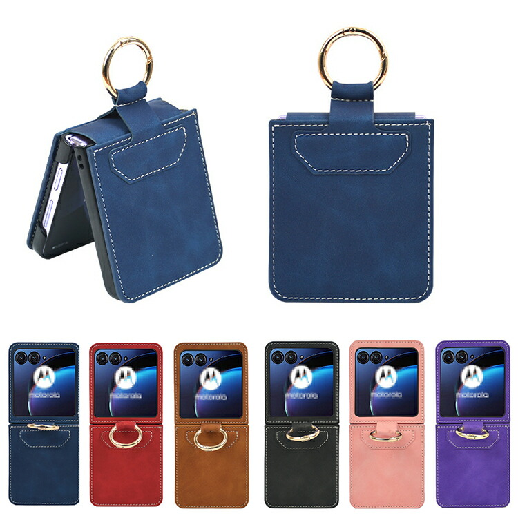 Razr 60/60s/60d �P�[�X Razr60 Ultra �ϏՌ� �J�o�[ PU���U�[ �܂肽���݌^ ��̌^�����O�t�� �X�^���h�@�\ �X�g���b�v�� �V���v�� ������ Motorola ���g���[��