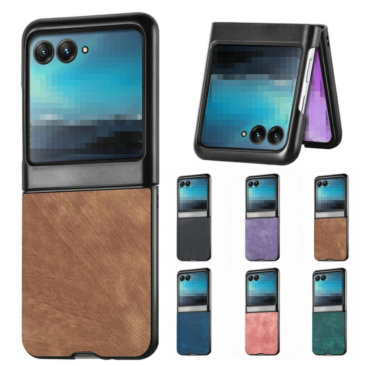 Razr 60/60s/60d �P�[�X Razr60 Ultra �ϏՌ� �J�o�[ �܂肽���݌^ PU���U�[+ �v���X�`�b�N �X�g���b�v�� �V���v�� ������ Motorola ���g���[�� ���[�U�[60 / 60