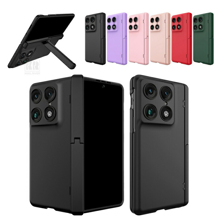 Insta Moto Razr Fold�Ή� �P�[�X �ϏՌ� �J�o�[ �����K���X�t�B�����t�� �����K���X+�v���X�`�b�N �O�ʋ����K���X �X�^���h�@�\ �V���v�� ���g���[��
