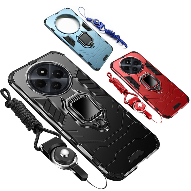 Redmi 14C �P�[�X �ϏՌ� �J�o�[ TPU+�v���X�`�b�N �X�^���h�@�\ �}�O�l�b�g���ԍڃz���_�[�Ή� �X�g���b�v�� �X�g���b�v�t�� �������߉\ TPU
