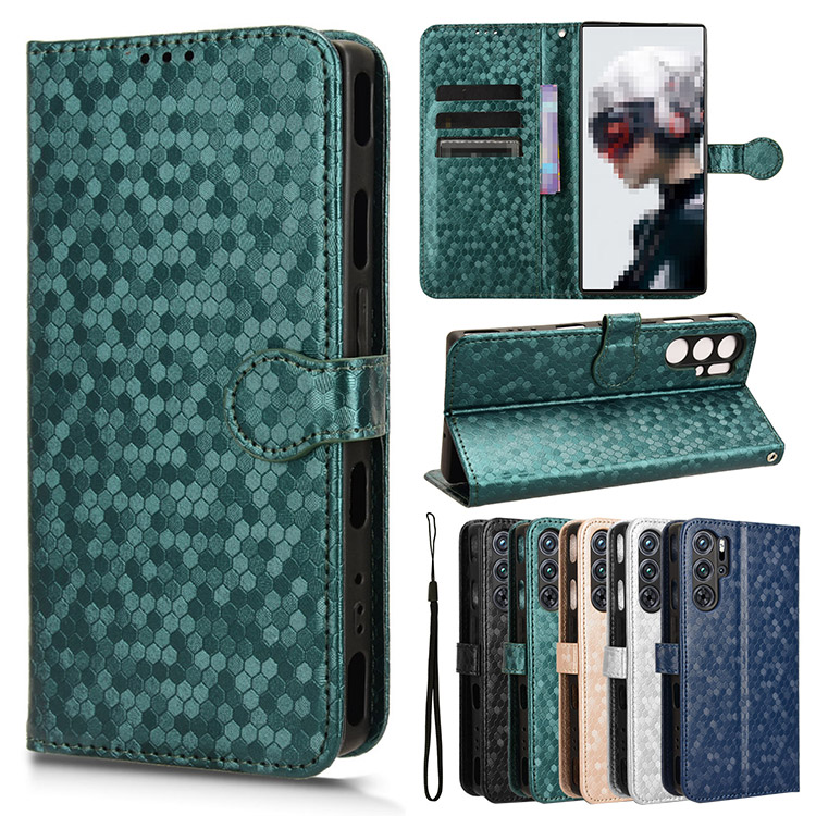 REDMAGIC 9 Pro �蒠�^ 9 Pro+ �J�o�[ �􉽊w�͗l PU���U�[ �蒠�^���U�[�P�[�X �X�g���b�v�t�� �X�^���h�@�\ �J�[�h���[ �X�g���b�v�z�[���t�� Nubia