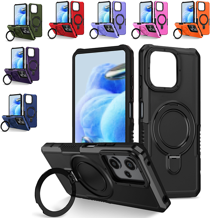 Redmi 12 5G �N���A�P�[�X Redmi Note 12R �ϏՌ� �J�o�[  2�d�\�� ��̌^�X�}�z�����O�t�� �X�^���h�@�\ �V���I�~