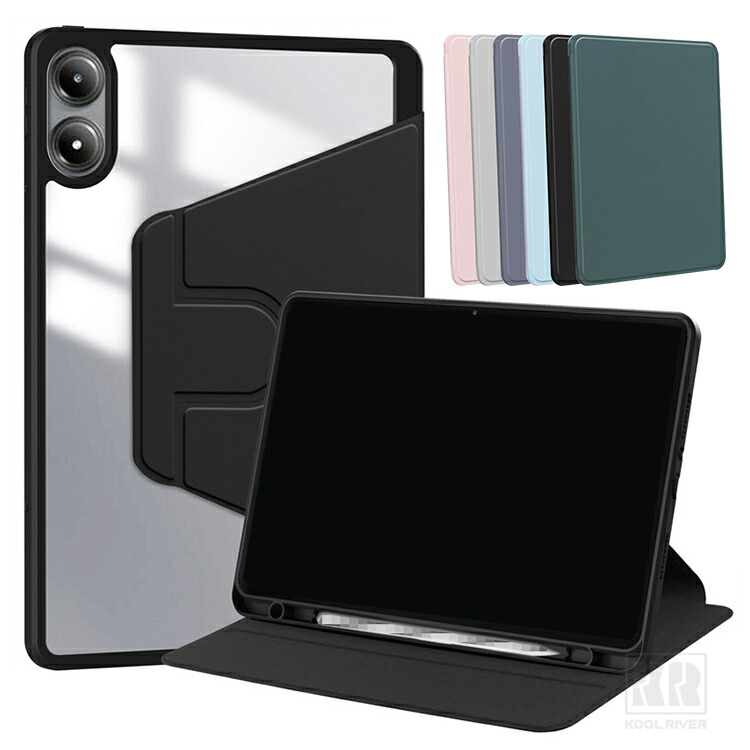 Redmi Pad 2 Pro / Poco Pad M1 �P�[�X �I�[�g�X���[�v �@�\�t�� 12.1�C���` �蒠�^ �J�o�[ PU���U�[ �w�ʓ��� �X�^���h�@�\ �V���I�~ ���b�h�~�[ �p�b�h2