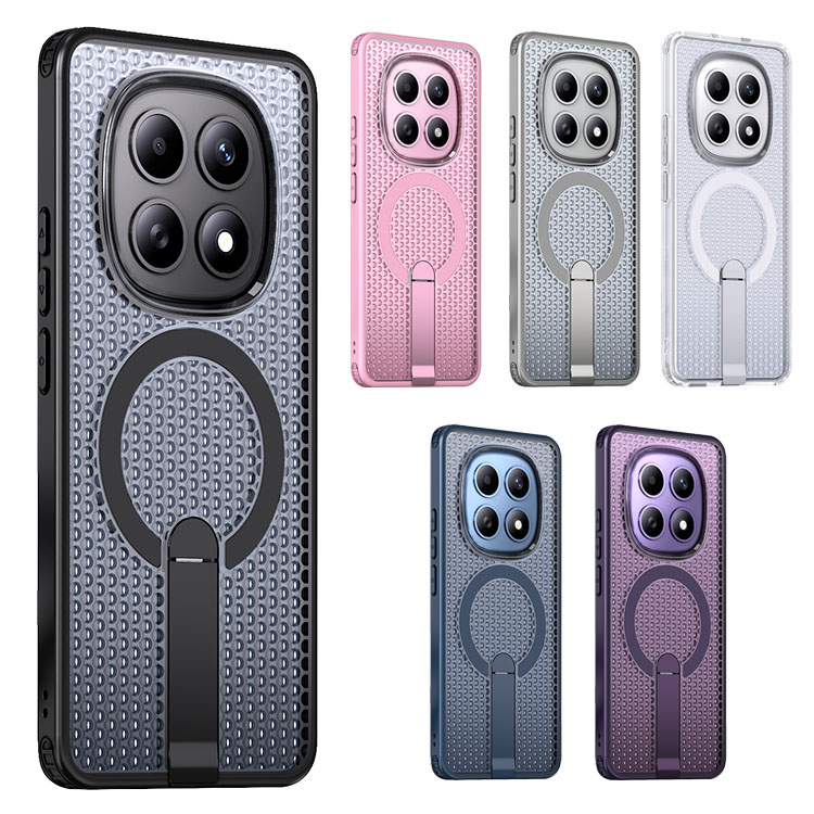 Redmi Note 15 �P�[�X Note 15 Pro/Note 15 Pro+ �J�o�[ �ϏՌ� �}�O�l�b�g���ԍڃz���_�Ή� �X�^���h�@�\ ��̌^�X�^���h�t�� 2�d�\�� �p �ی� ����