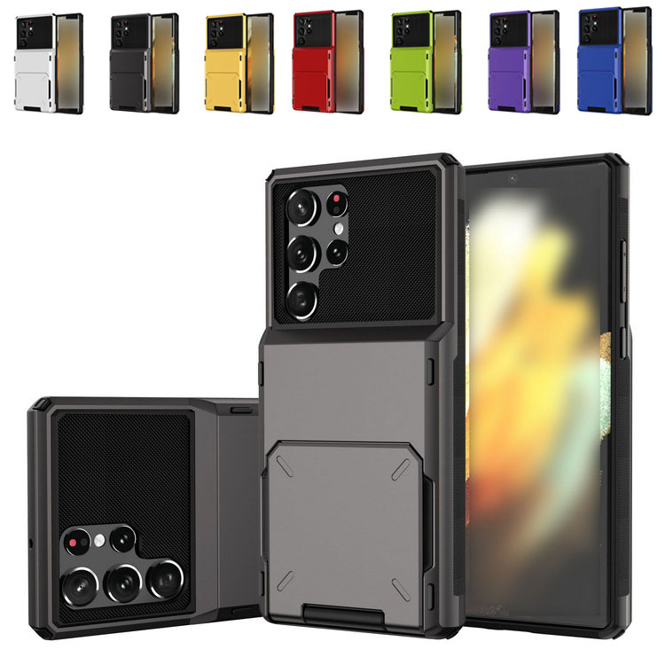 Galaxy S22/S22�{/S22 Ultra �ϏՌ��P�[�X/�ϏՌ��J�o�[ TPU 2�d�\�� �J�[�h���[ �M�����N�V�[ S22/S22 �v���X/S22 �E���g�� �������� �������