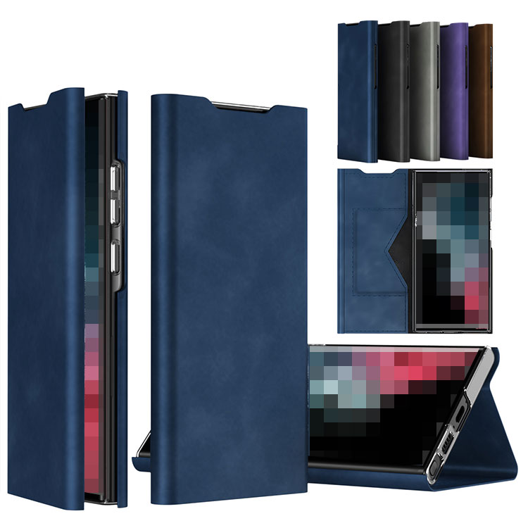 Galaxy S24 �P�[�X S24+/S24 Ultra �蒠�^ �J�o�[ ��܂� PU���U�[ �J�[�h���[ �X�^���h�@�\ Qi�[�d ���C�����X�[�d �Ή� �蒠�^���U�[�P�[�X/�J�o�[