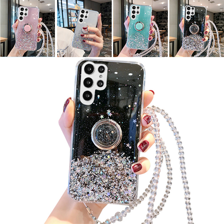 Galaxy S24 �P�[�X S24+/S24 Ultra �J�o�[ �ϏՌ� �l�b�N�X�g���b�v�t�� �X�^���h�@�\ �����O�t�� ���킢�� TPU �\�t�g�P�[�X �G���K���g ���炫��