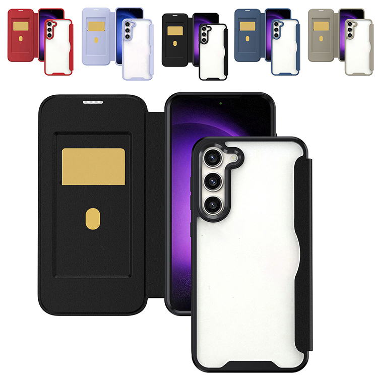 Galaxy S25 �P�[�X �蒠�^ S25+/S25 Ultra �J�o�[ �蒠�^PU���U�[�P�[�X �N���A �J�[�h���[ �X�^���h�@�\ �V���v�� ���������� ������ Samsung �T���X��