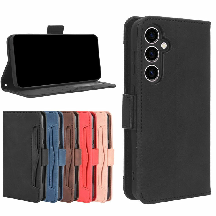 Galaxy S25 FE �P�[�X �蒠�^ �J�o�[ PU���U�[ �蒠�^PU���U�[�P�[�X �X�^���h�@�\ �J�[�h���[ �X�g���b�v�� Samsung �T���X�� �M�����N�V�[ S25 FE
