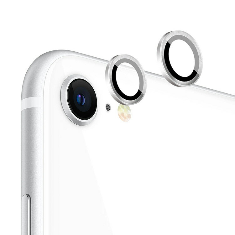 Apple iPhone SE 第3世代 カメラカバー 2022 ガラスフィルム カメラ保護 レンズカバー フルカバー アップル アイフォン 強化ガラス 2枚セット アルミ