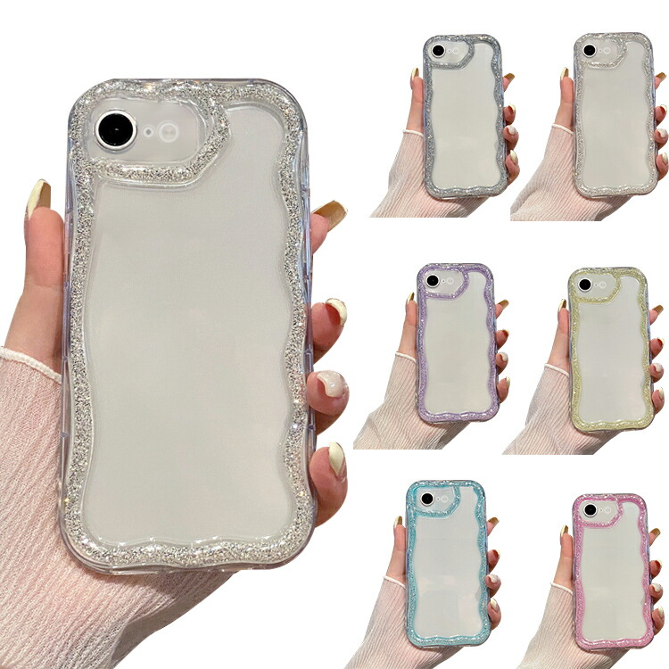 iPhone16e �N���A �P�[�X �E�F�[�u �g�^ �Ȃ݂Ȃ� �J�o�[ �N���A �w�ʓ��� TPU �\�t�g �P�[�X �g�� �X�g���b�v�� ���� ������ �V���v�� Apple �A�b�v��