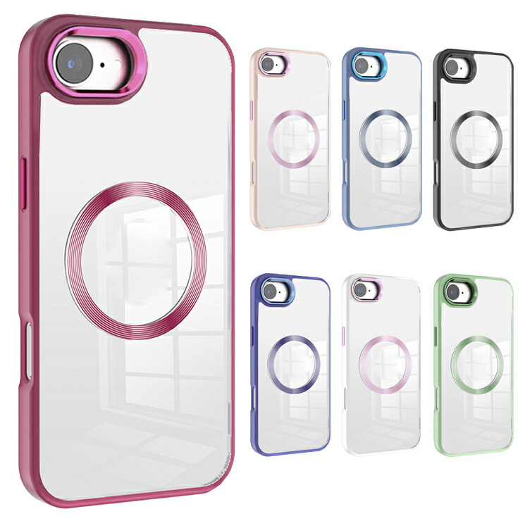 iPhone17e / iPhone16e �N���A �P�[�X  �ϏՌ� �J�o�[ �N���A ���� ���b�L TPU+�v���X�`�b�N Qi�[�d  ���킢�� �V���v�� Apple