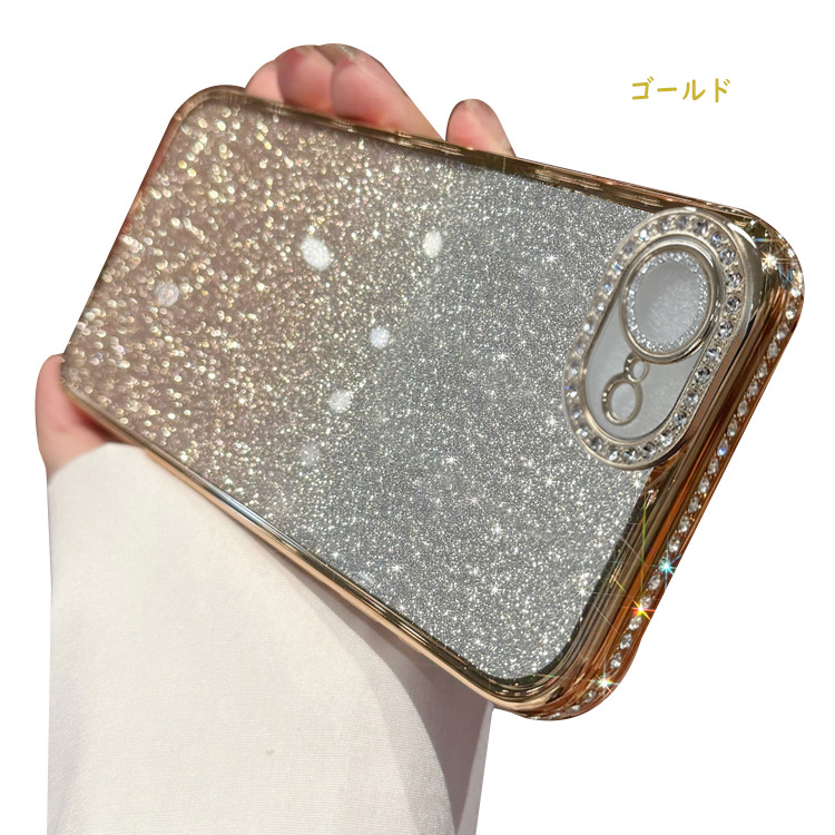 ラメストーン装飾iPhoneケース iPhone17e / iPhone16e ケースカバー ラインストーン メッキ TPU