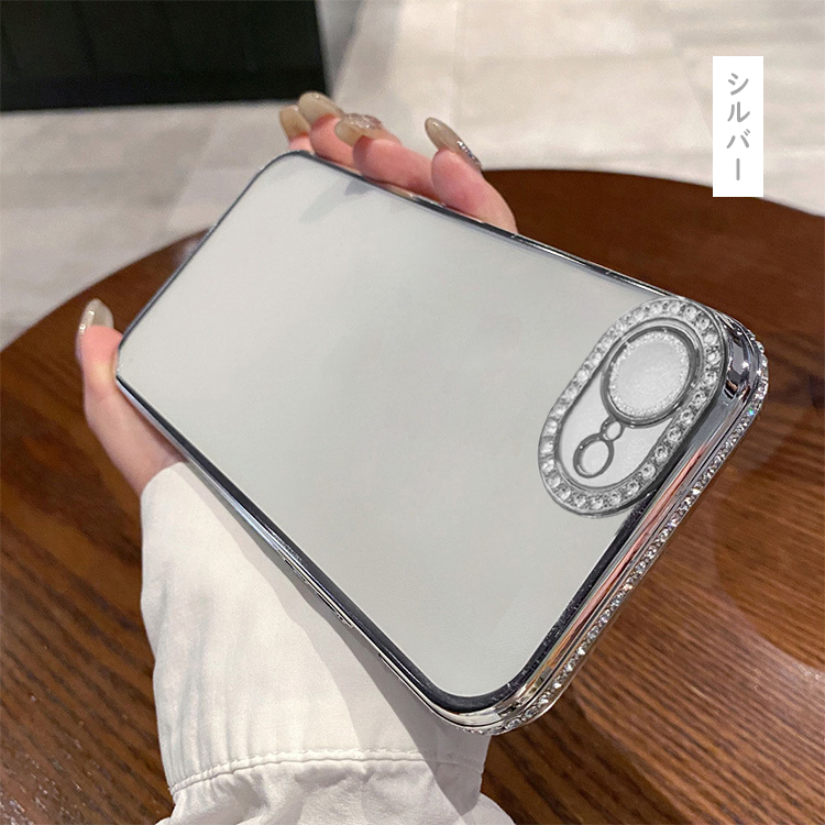 iPhone17e / iPhone16e クリアケース カバー ラインストーン メッキ