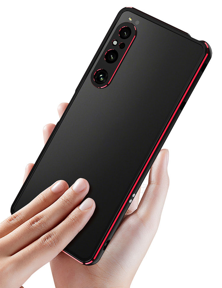 Xperia 1 V バンパー ケース アルミバンパー カメラレンズカバー付き