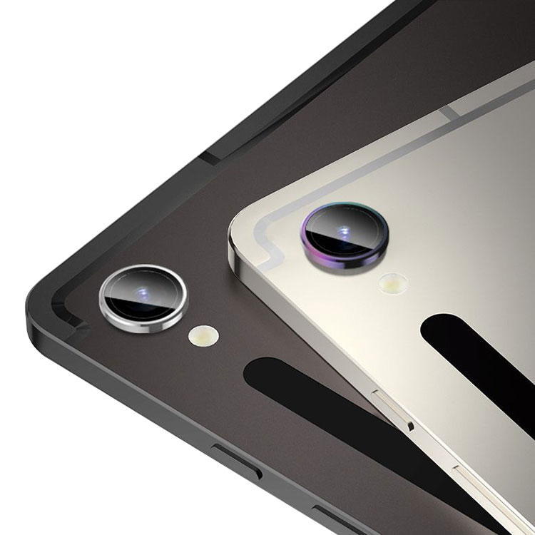 Galaxy Tab S9 FE カメラカバー ガラスフィルム 2枚入 メタルリング サムスン ギャラクシー タブS9 FE カメラ保護 レンズカバー 強化ガラス レンズ保護｜it-donya｜03