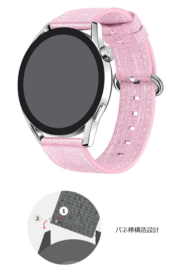 Galaxy Watch 6 6 Classic スマートウォッチ HUAWEI WATCH GT 3 Pro バンド ベルト ナイロン キャンバス バンド幅 20mm 22mm｜it-donya｜02