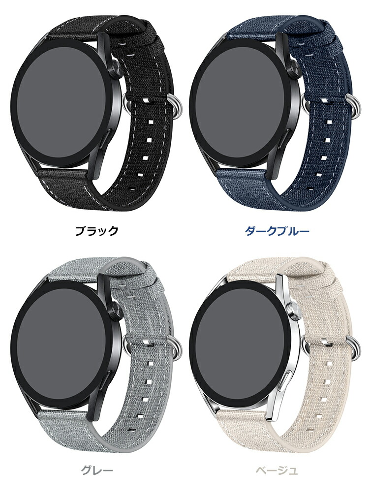 Galaxy Watch 6 6 Classic スマートウォッチ HUAWEI WATCH GT 3 Pro バンド ベルト ナイロン キャンバス バンド幅 20mm 22mm｜it-donya｜07