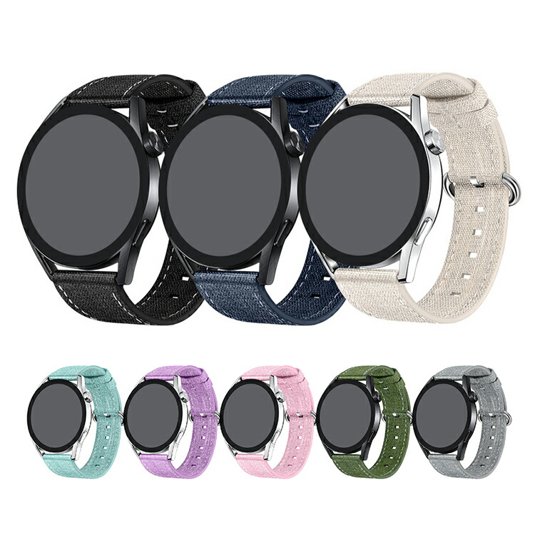 Galaxy Watch 6 6 Classic スマートウォッチ HUAWEI WATCH GT 3 Pro バンド ベルト ナイロン キャンバス バンド幅 20mm 22mm｜it-donya