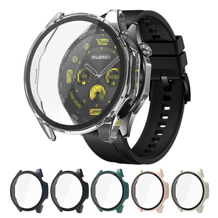 HUAWEI WATCH GT 4 ケース カバー 強化ガラス（ガラスフィルム）付き 全面保護 液晶保護ケース ファーウェイウォッチ GT 4 41mm/46mm 単色/クリア｜it-donya