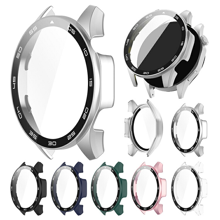 HUAWEI WATCH GT5 ケース GT 5 Pro カバー 液晶面強化ガラス 全面保護 液晶保護ケース 単色/クリア フィルム一体 ハードケース ファーウェイウォッチ GT 5｜IT問屋名古屋店
